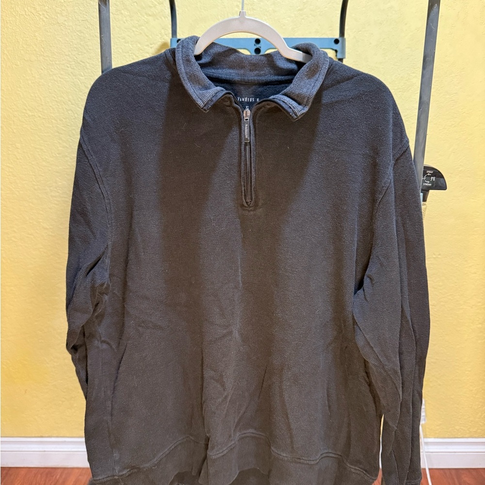 Van Heusen Men's Dark Gray Zip-Up Sweater